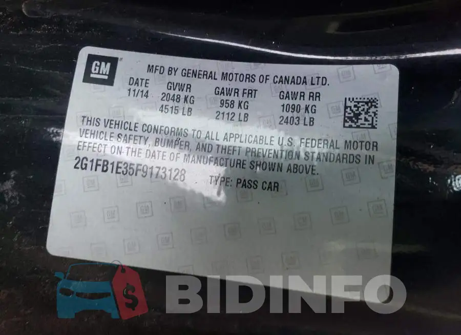 2G1FB1E35F9173128 Photo# 12