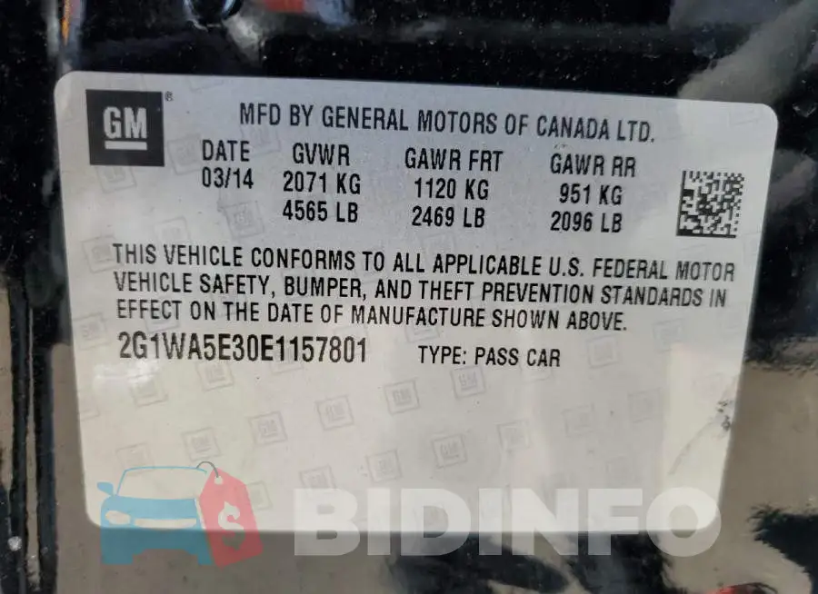 2G1WA5E30E1157801 Photo# 12