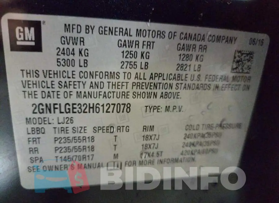2GNFLGE32H6127078 Photo# 10