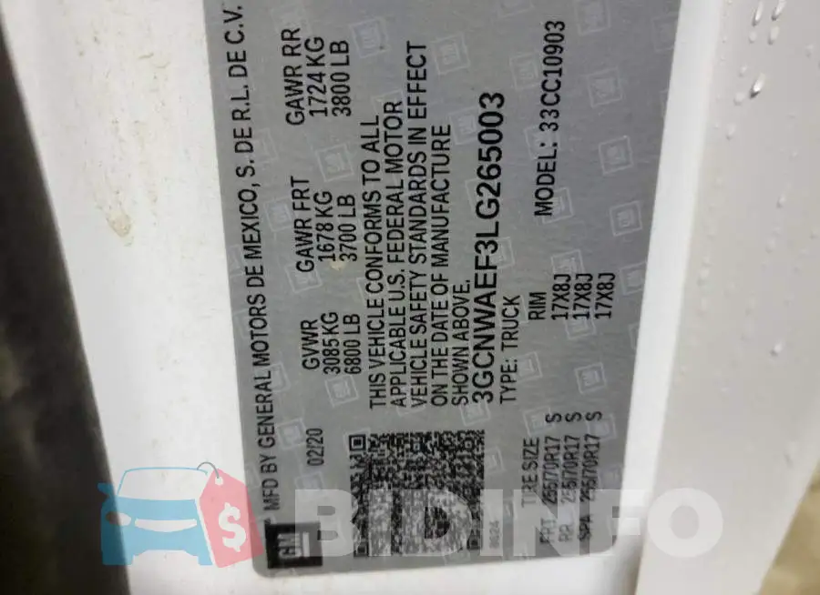 3GCNWAEF3LG265003 Photo# 12