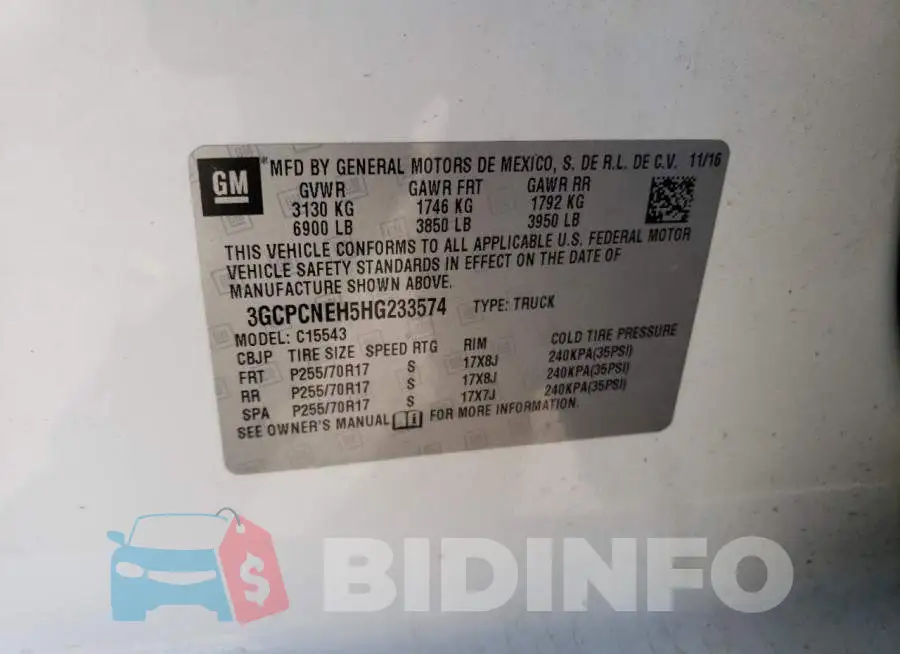 3GCPCNEH5HG233574 Photo# 12