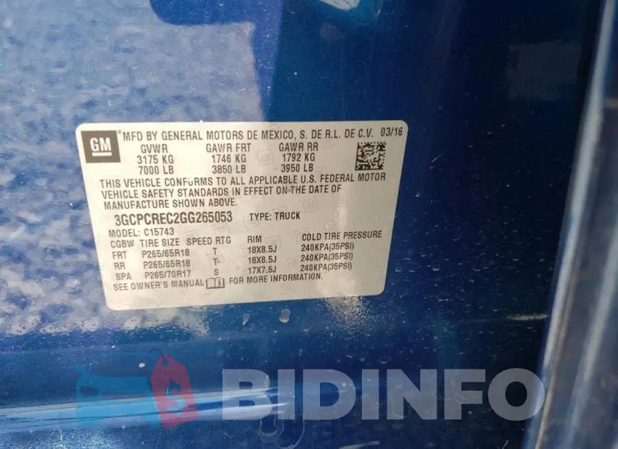 3GCPCREC2GG265053 Photo# 10