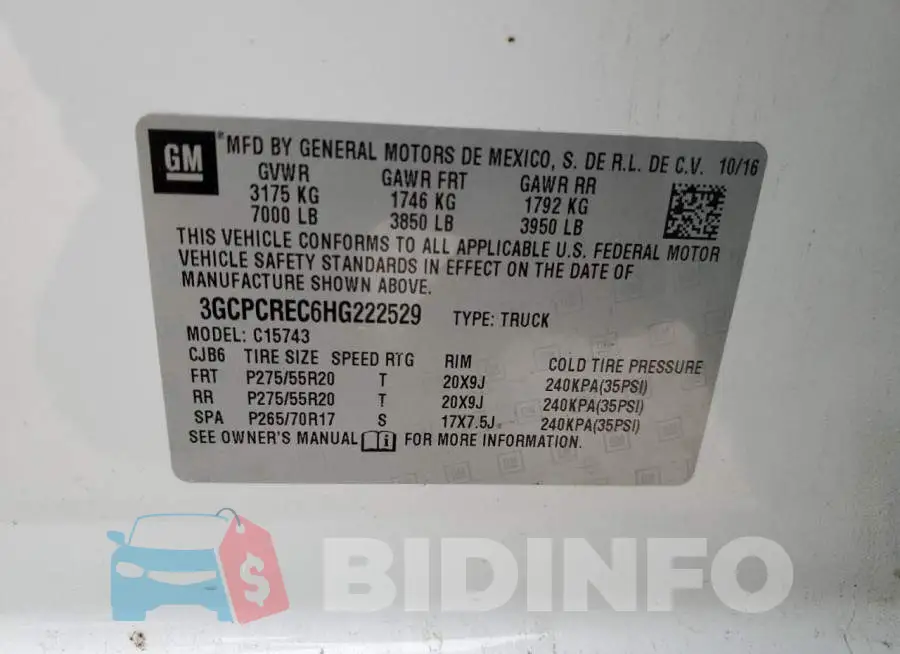 3GCPCREC6HG222529 Photo# 12