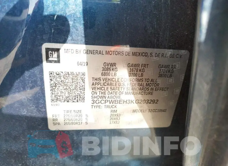 3GCPWBEH3KG203292 Photo# 12