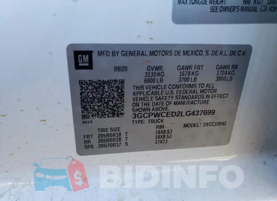 3GCPWCED2LG437699 Photo# 12