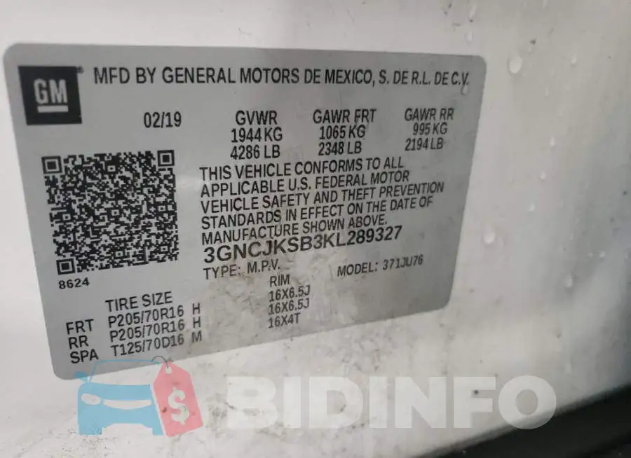 3GNCJKSB3KL289327 Photo# 13