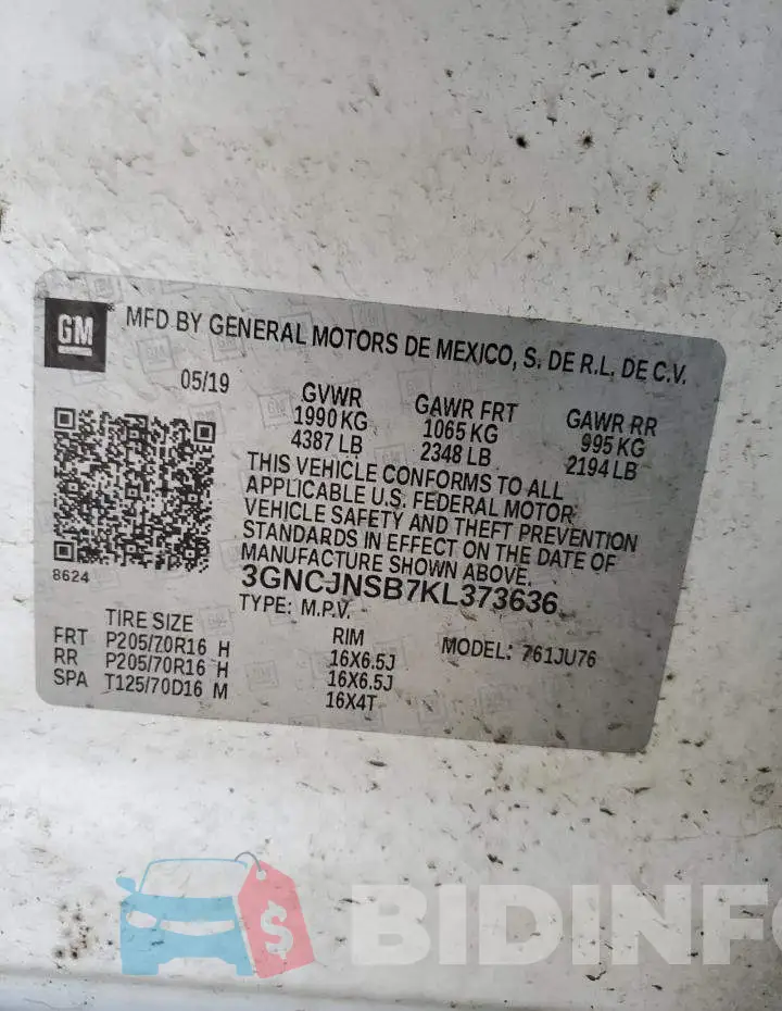 3GNCJNSB7KL373636 Photo# 13