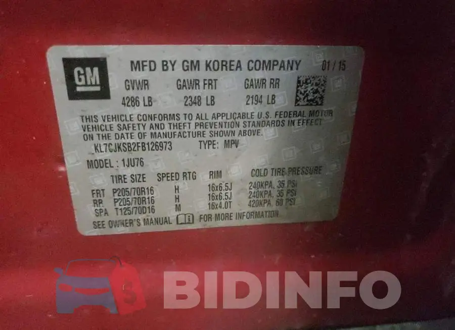 KL7CJKSB2FB126973 Photo# 13