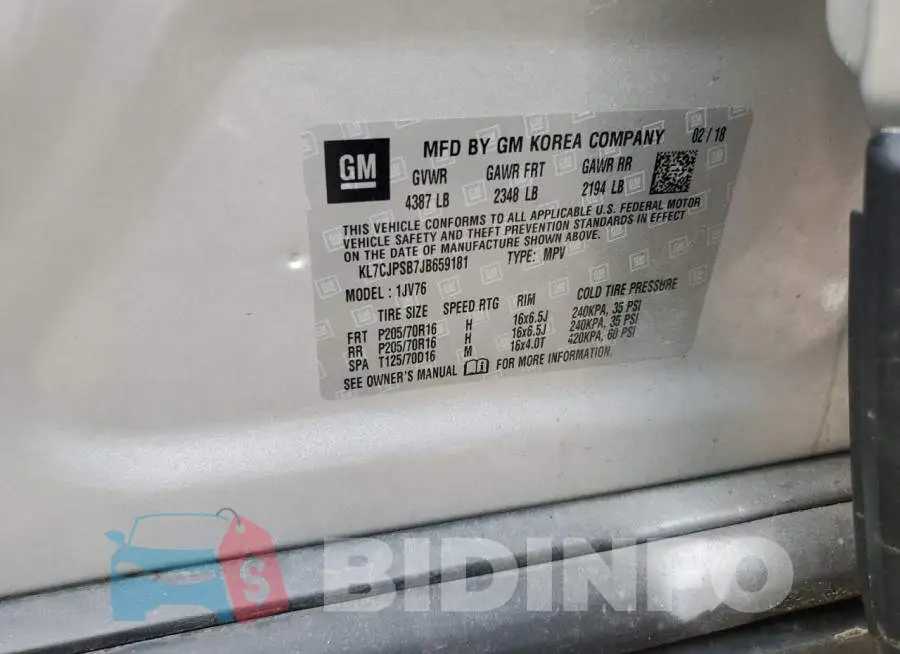 KL7CJPSB7JB659181 Photo# 13