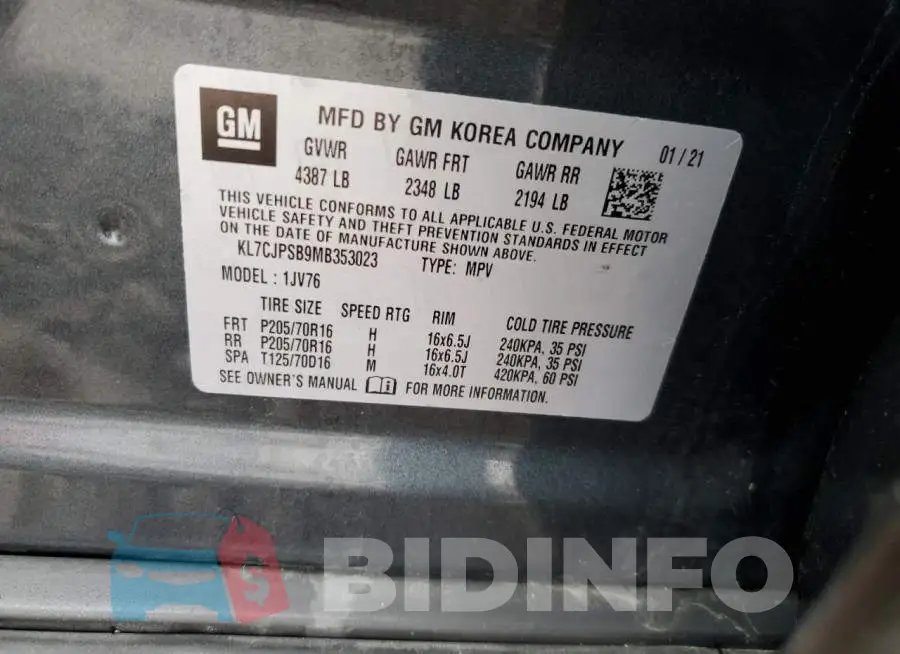 KL7CJPSB9MB353023 Photo# 13