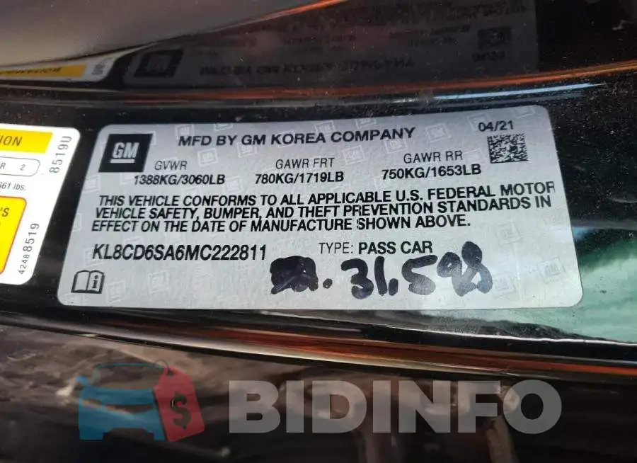 KL8CD6SA6MC222811 Photo# 12