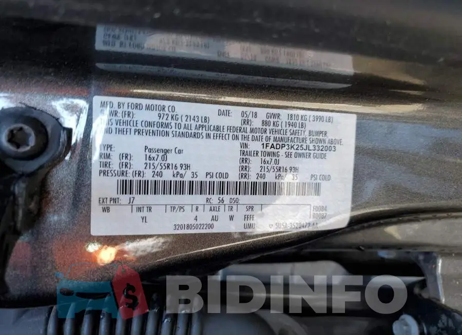 1FADP3K25JL332003 Photo# 12
