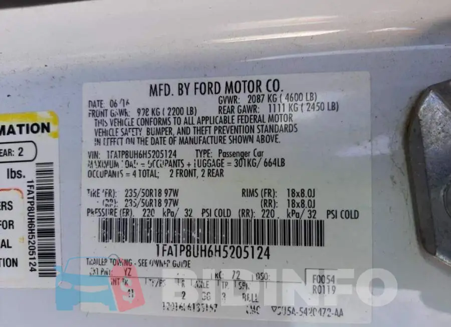 1FATP8UH6H5205124 Photo# 12