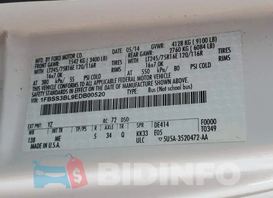 1FBSS3BL9EDB00520 Photo# 13