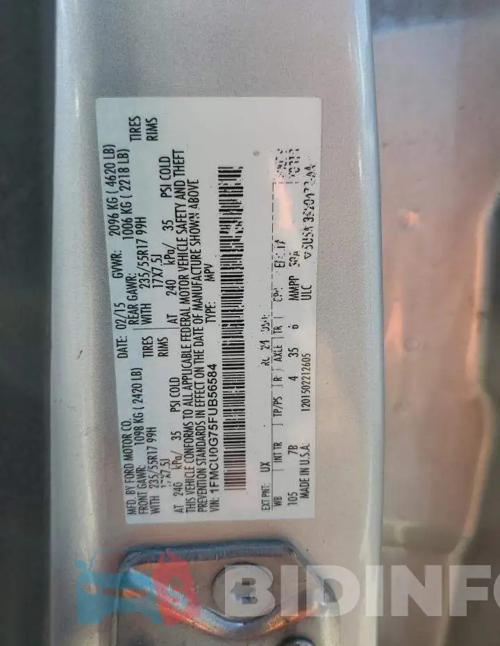 1FMCU0G75FUB56584 Photo# 13