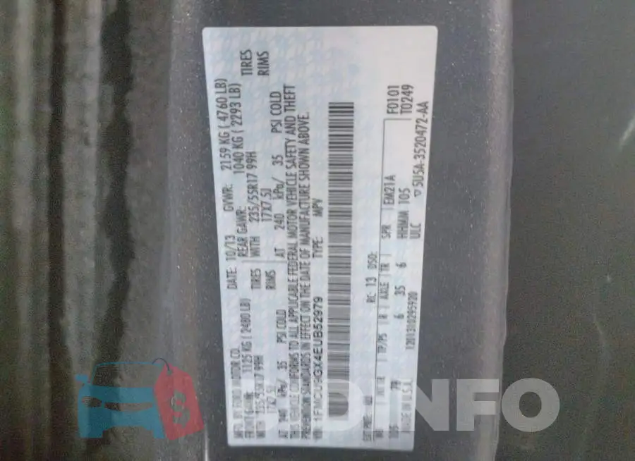 1FMCU9GX4EUB52979 Photo# 13