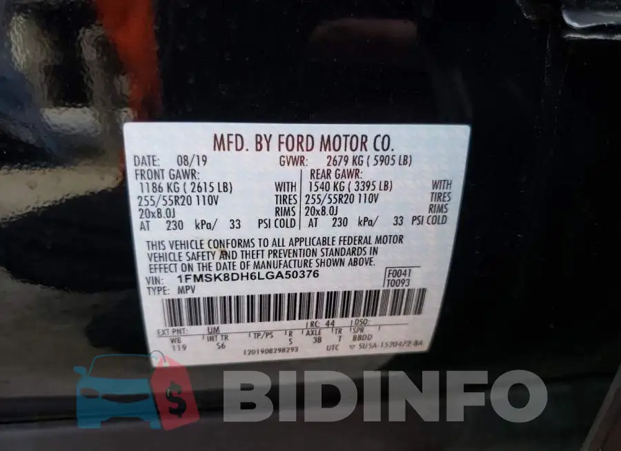 1FMSK8DH6LGA50376 Photo# 13