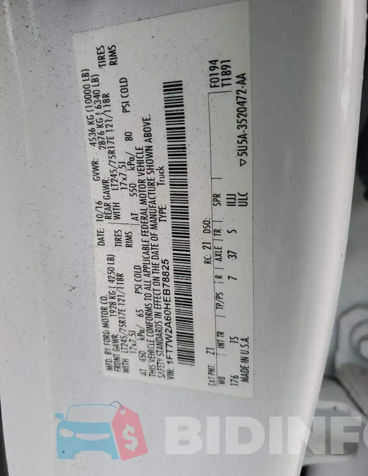 1FT7W2A60HEB78825 Photo# 12