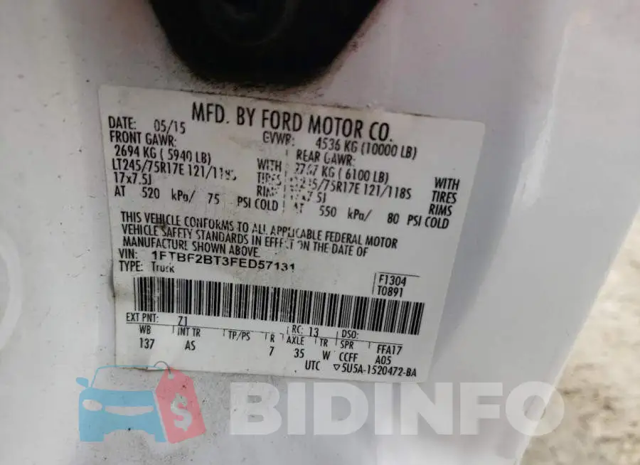 1FTBF2BT3FED57131 Photo# 12