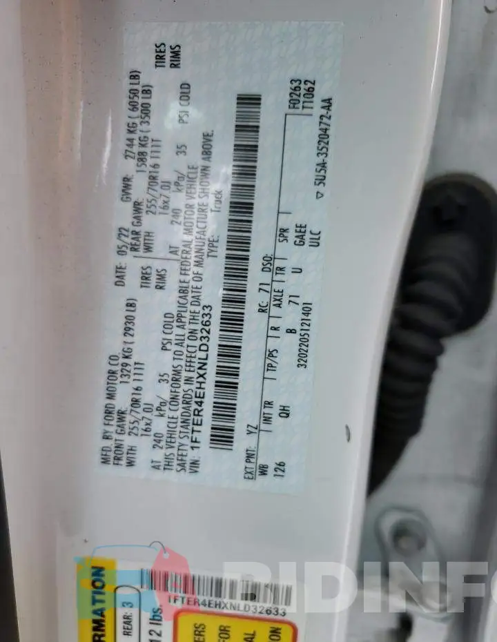 1FTER4EHXNLD32633 Photo# 13