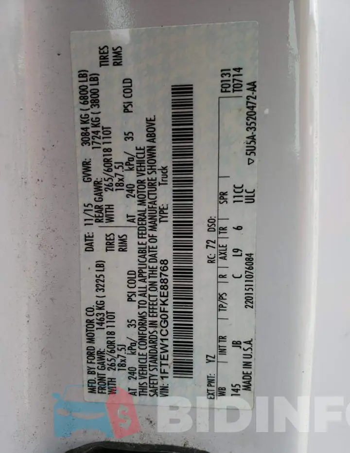 1FTEW1CG0FKE88768 Photo# 13