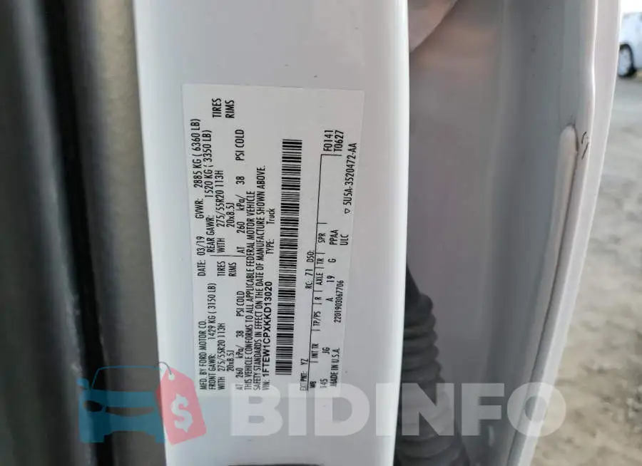 1FTEW1CPXKKD13020 Photo# 12