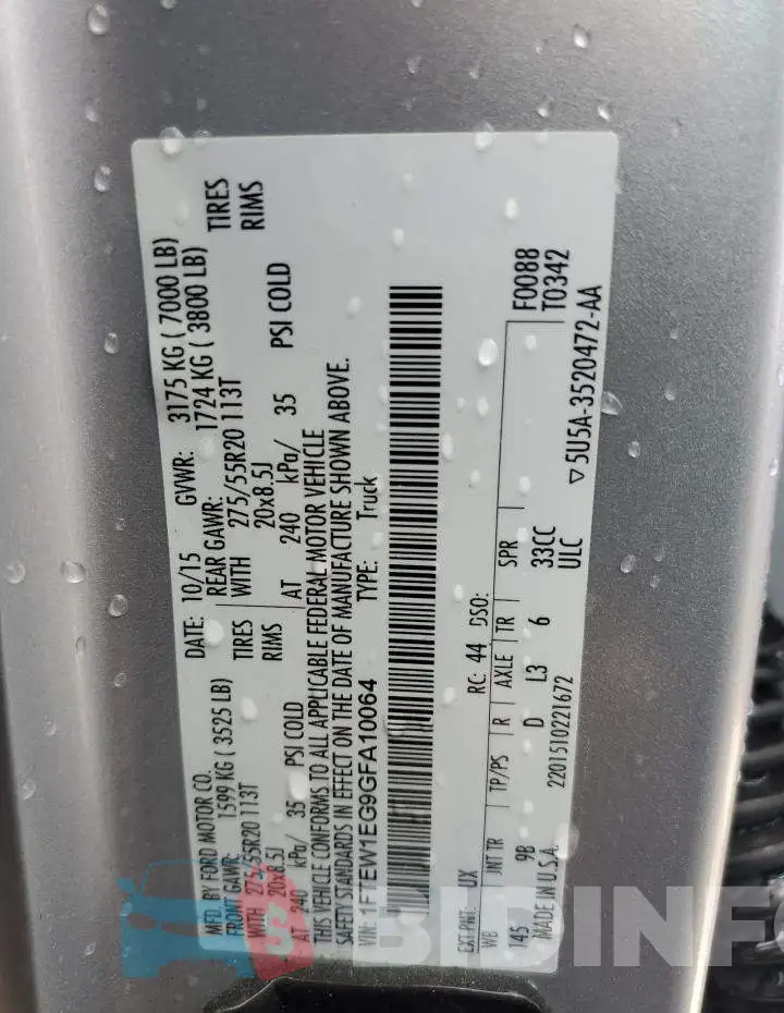 1FTEW1EG9GFA10064 Photo# 13