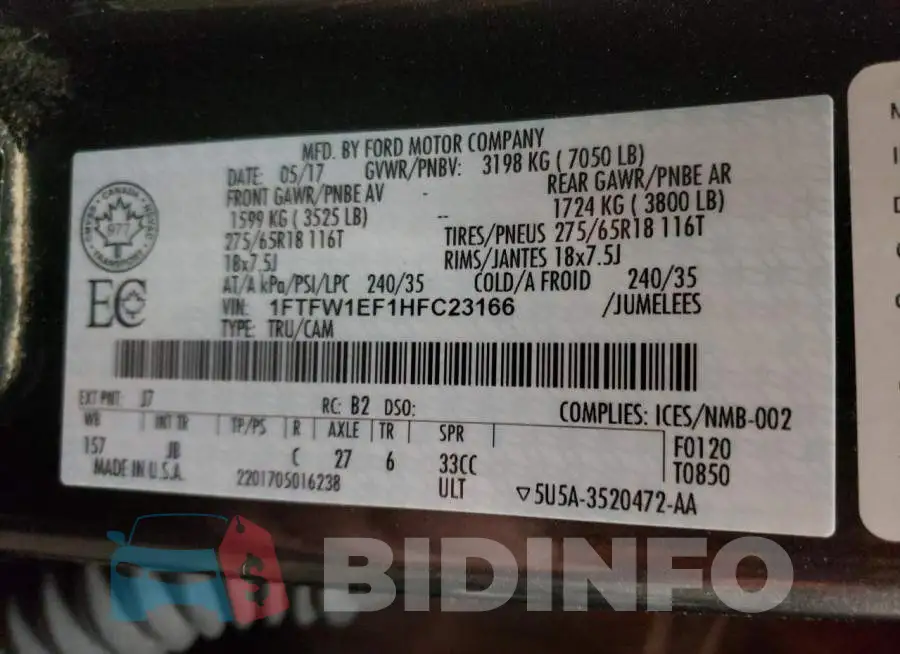 1FTFW1EF1HFC23166 Photo# 12