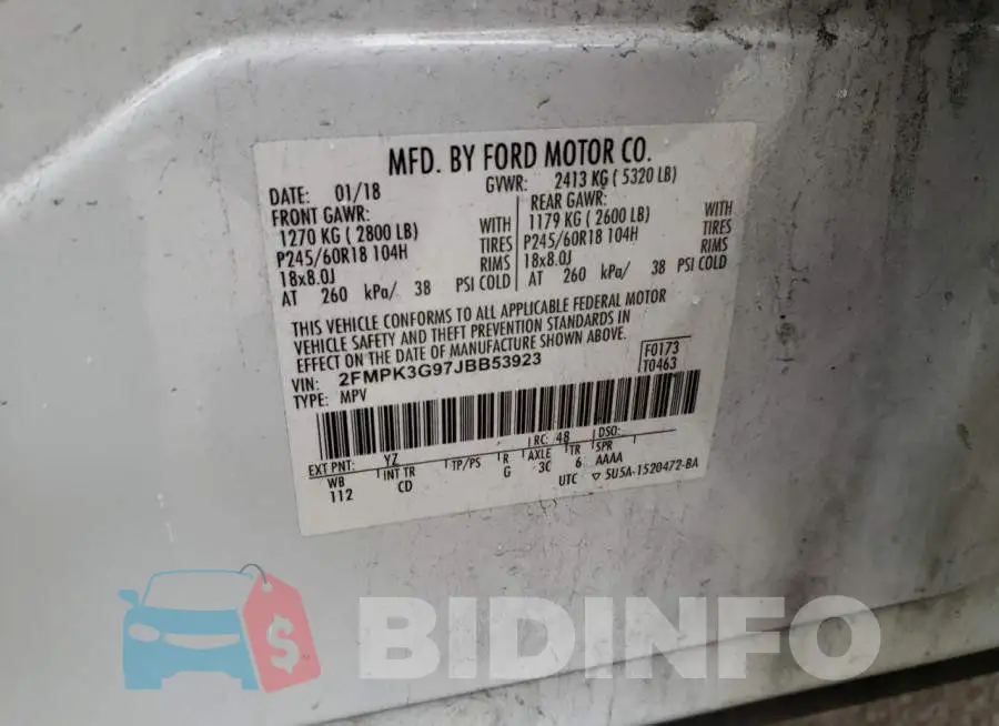 2FMPK3G97JBB53923 Photo# 12