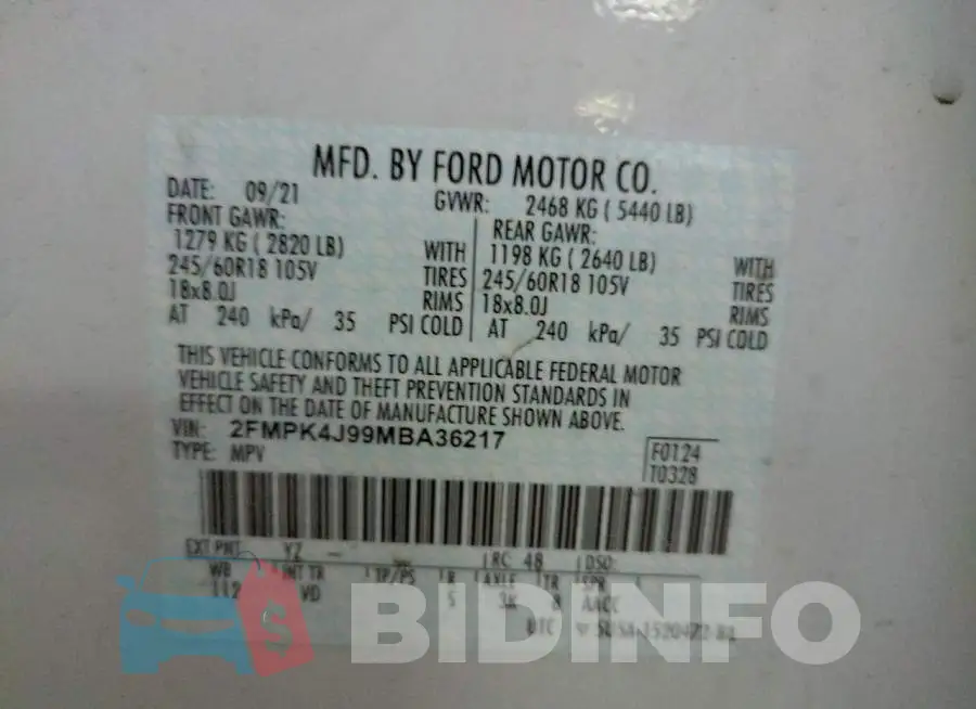 2FMPK4J99MBA36217 Photo# 13