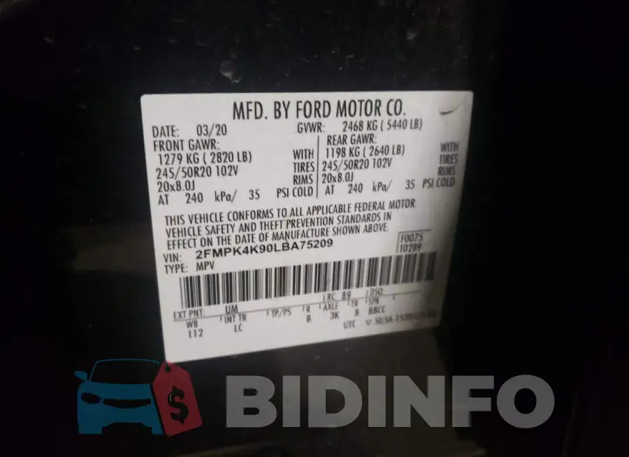 2FMPK4K90LBA75209 Photo# 12
