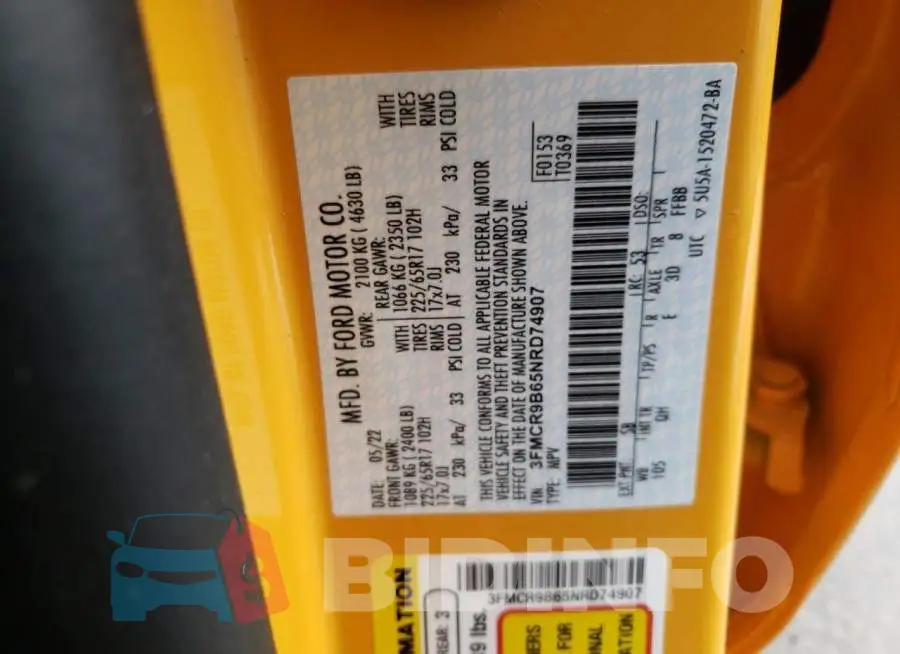 3FMCR9B65NRD74907 Photo# 12