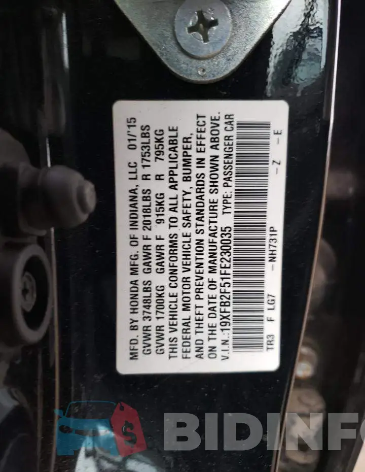 19XFB2F51FE230035 Photo# 12