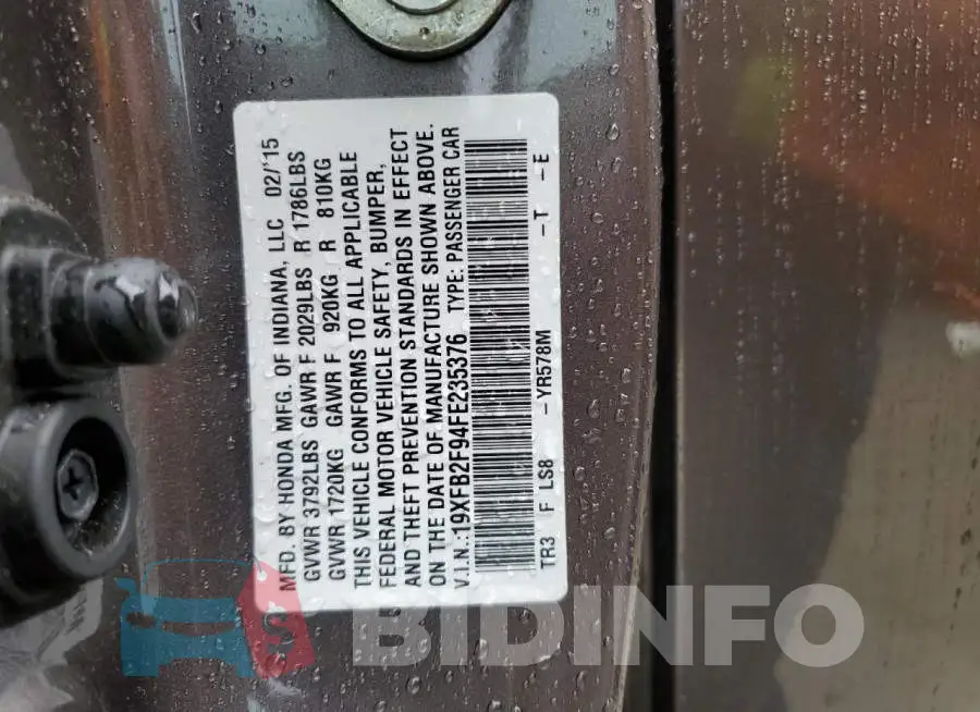19XFB2F94FE235376 Photo# 13