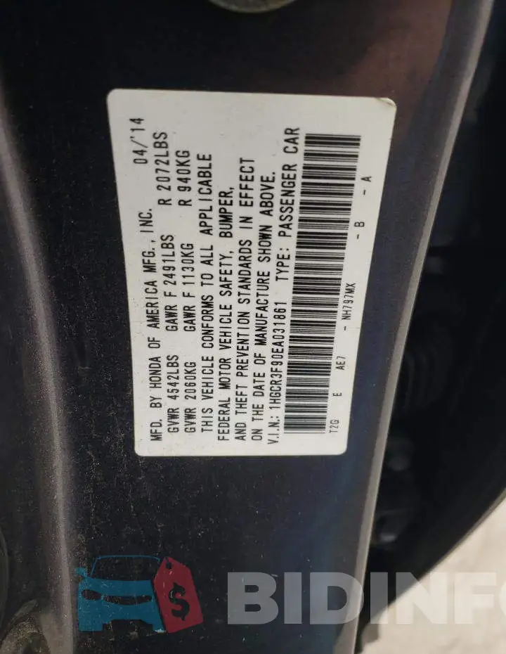 1HGCR3F90EA031861 Photo# 12