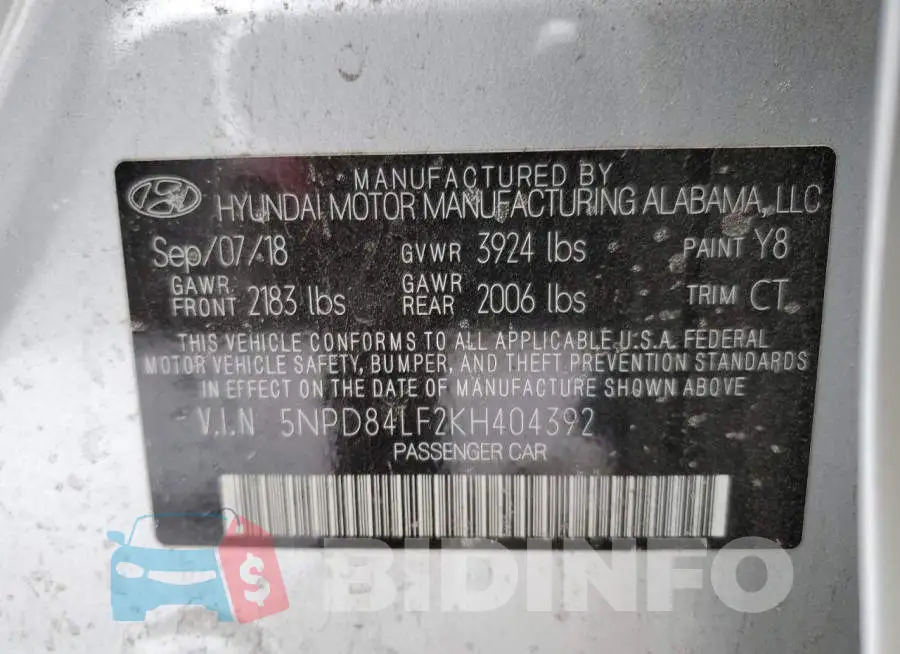 5NPD84LF2KH404392 Photo# 12