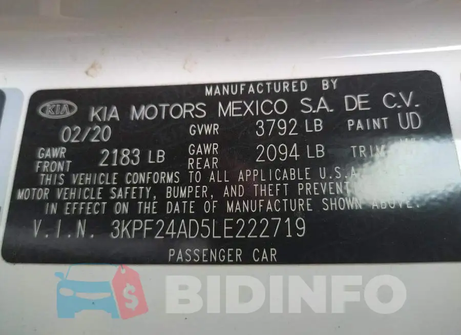 3KPF24AD5LE222719 Photo# 14