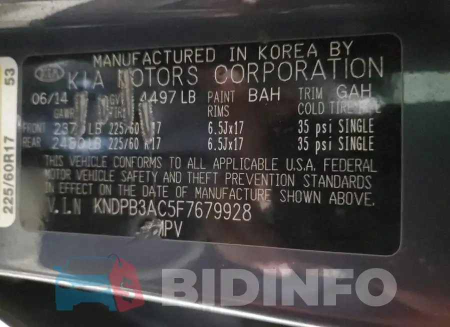 KNDPB3AC5F7679928 Photo# 12