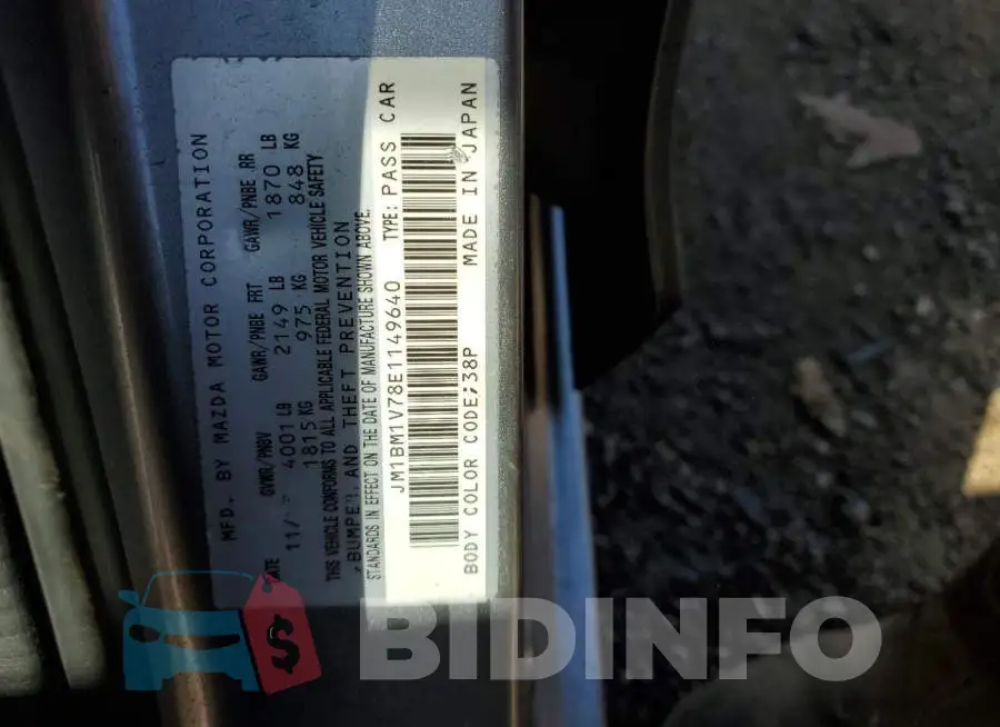 JM1BM1V78E1149640 Photo# 10