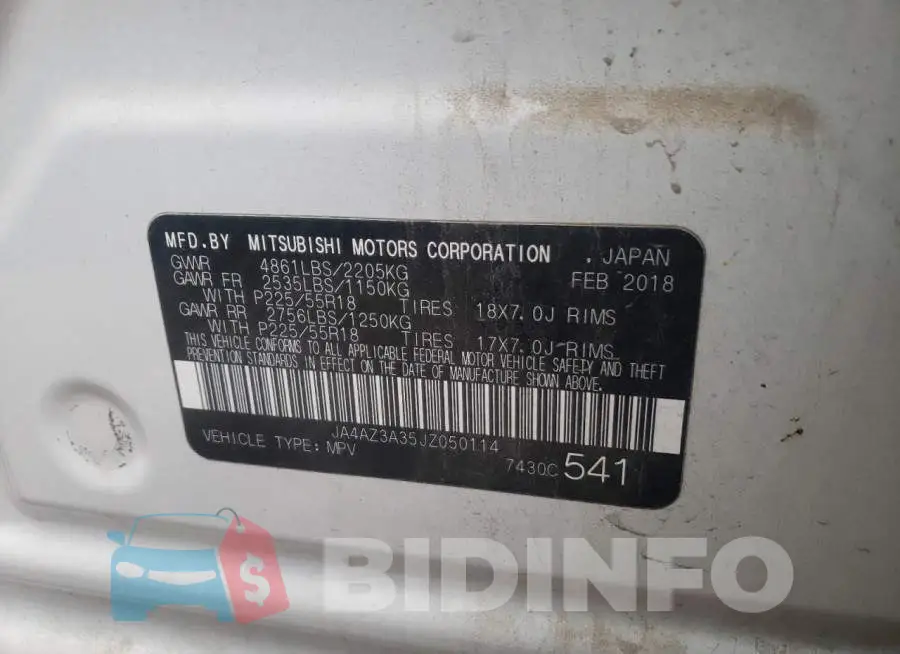 JA4AZ3A35JZ050114 Photo# 12