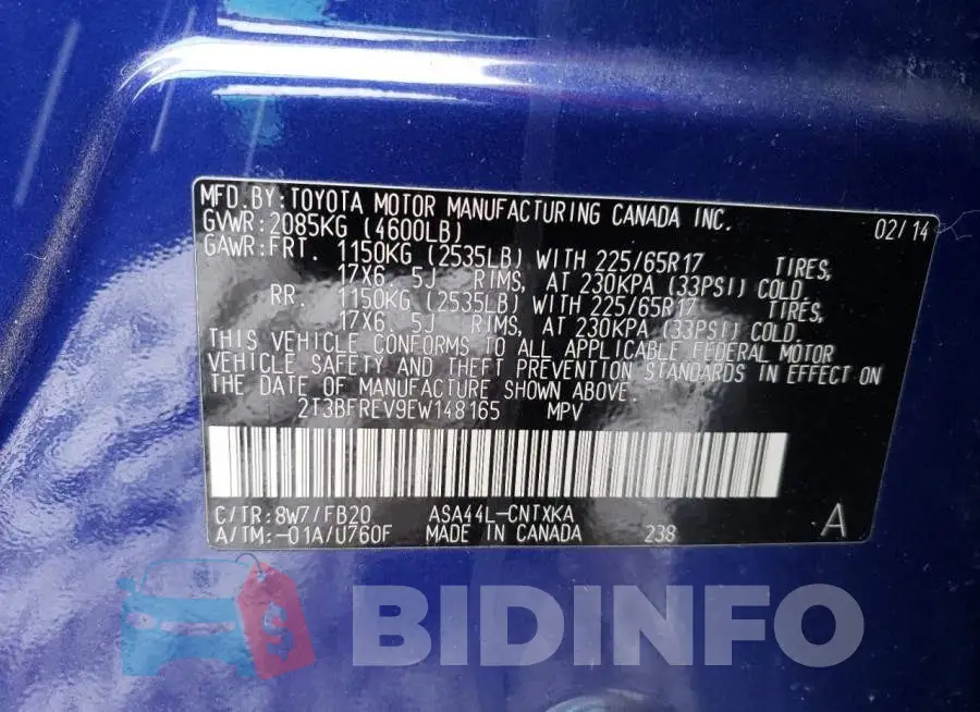2T3BFREV9EW148165 Photo# 13