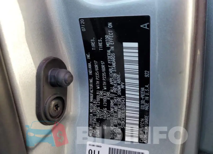 5TDKZ3DC1LS076431 Photo# 14