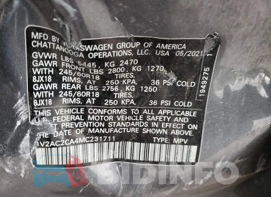 1V2AC2CA4MC231711 Photo# 13