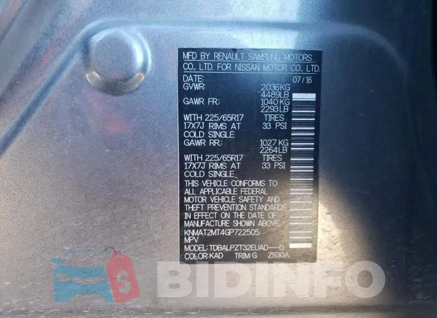 KNMAT2MT4GP722505 Photo# 13