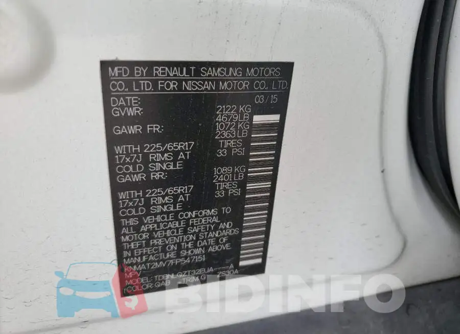 KNMAT2MV7FP547151 Photo# 12