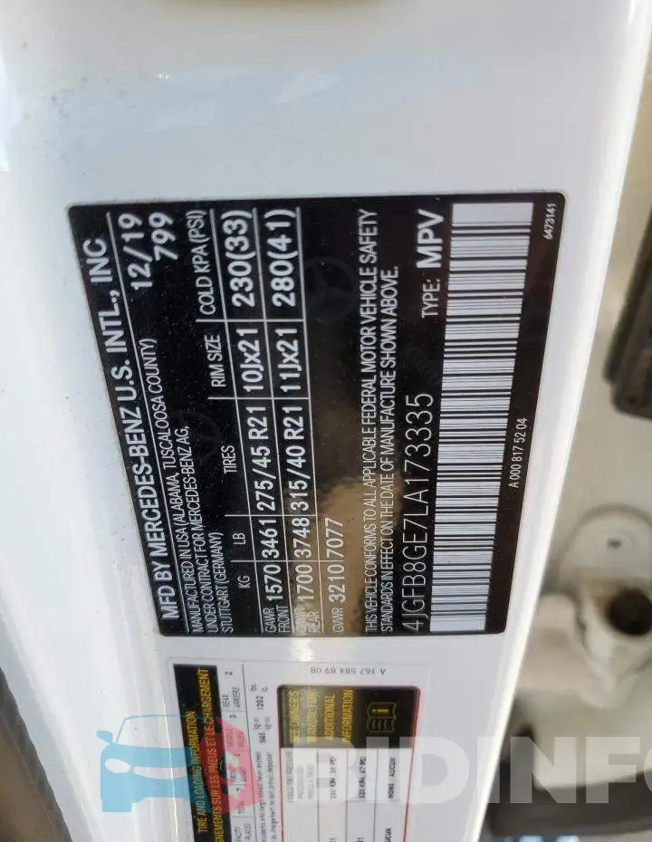 4JGFB8GE7LA173335 Photo# 13