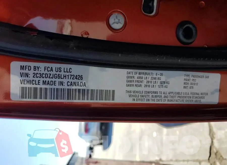 2C3CDZJG6LH172426 Photo# 12