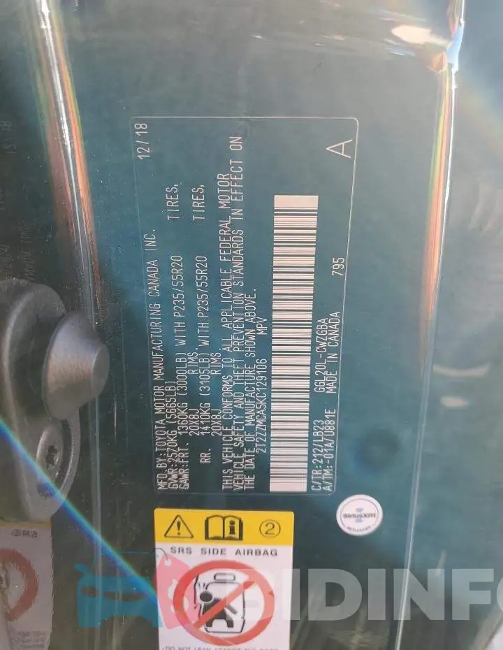 2T2ZZMCA5KC129106 Photo# 13