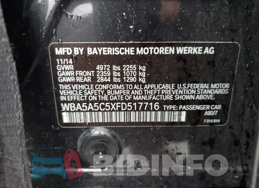 WBA5A5C5XFD517716 Photo# 12