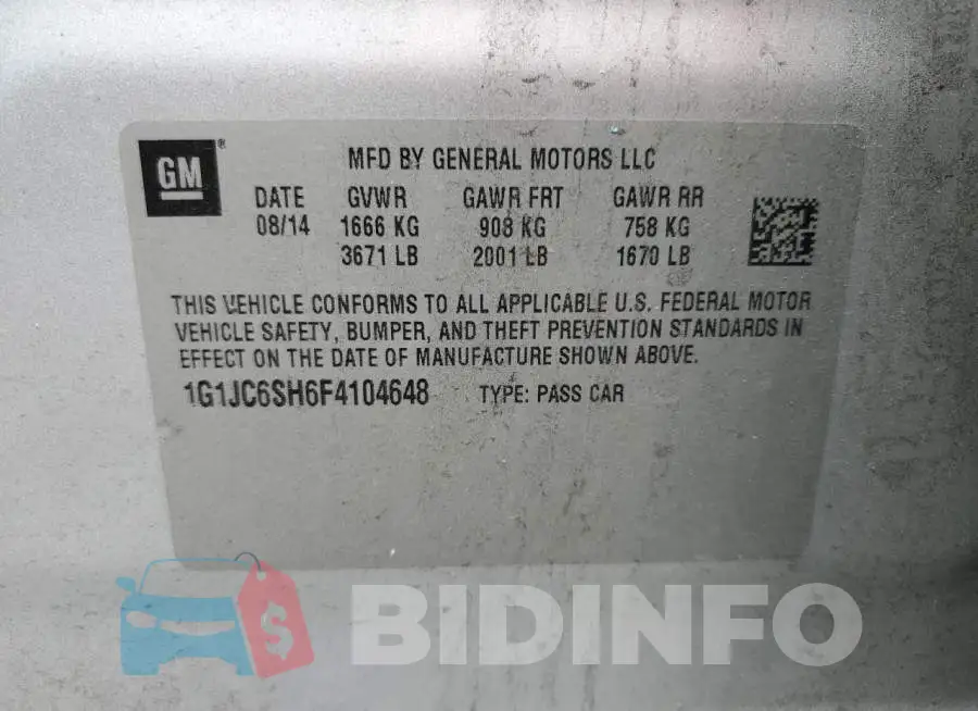 1G1JC6SH6F4104648 Photo# 12